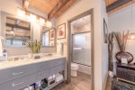 Master vanity and bathroom